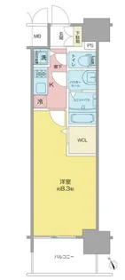 プレサンス ジェネ 鶴舞【3階】の間取り