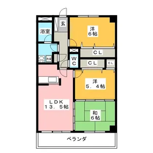 ロイヤルウインズヒル【6階】の間取り