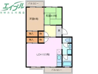 江場ハイツ【3階】の間取り