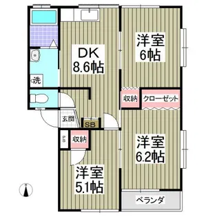 コーポWATANABE【1階】の間取り
