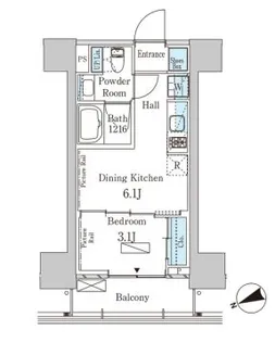 パークアクシス芝浦キャナル【6階】の間取り