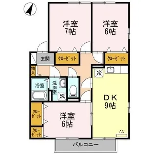 シャルマンハウス兵庫南 D棟【2階】の間取り