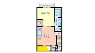 ミモザガーデンプレイス【1階】の間取り