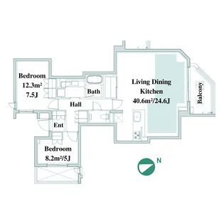 オープンレジデンシア山手101壱番館【3階】の間取り