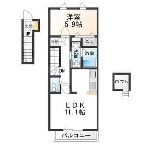 Liberty B 【リバティ B】【2階】の間取り