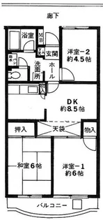 ハイウェル高幡不動【3階】の間取り