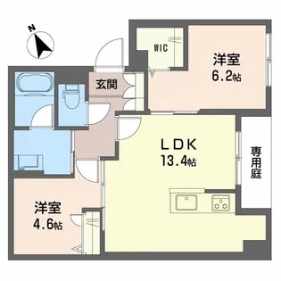 シャーメゾンボスコルーチェ【1階】の間取り