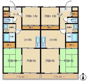 パレスサンゴー【3階】の間取り