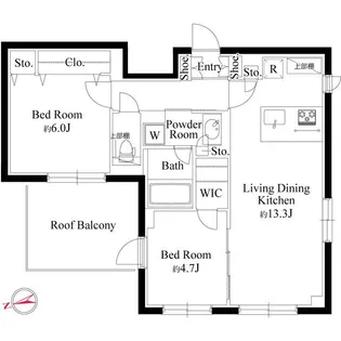 ラ・ペルラ下北沢【3階】の間取り