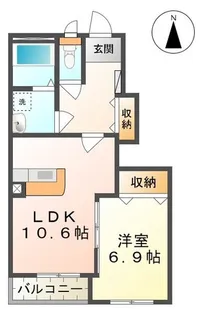 パルティールI【1階】の間取り