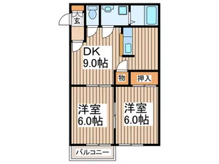 カ-サ東林間【2階】の間取り