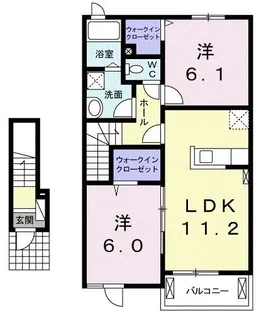 ホワイトレオニス玉村 A【2階】の間取り