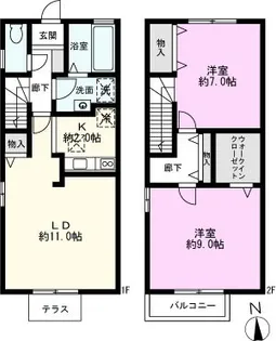 グラシア I【1階】の間取り