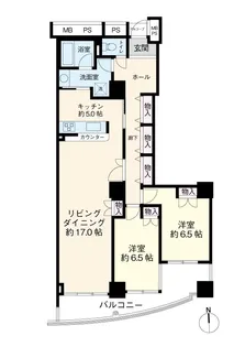 夢海の街1号棟【23階】の間取り