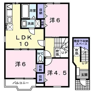カーサ ウノ C【2階】の間取り
