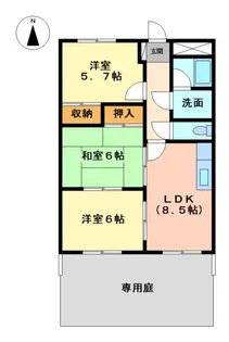 メゾンベルジュール【1階】の間取り