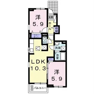 グランレジデンス 国府 B-I【1階】の間取り