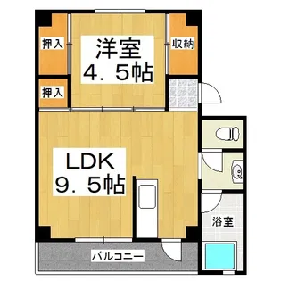 ビレッジハウス万富 1号棟【4階】の間取り