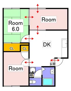 コーポ野上【1階】の間取り