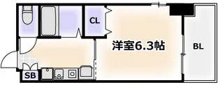 エステムコート四天王寺夕陽丘【5階】の間取り