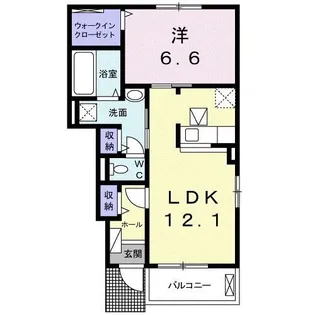 ルタン大門II【1階】の間取り