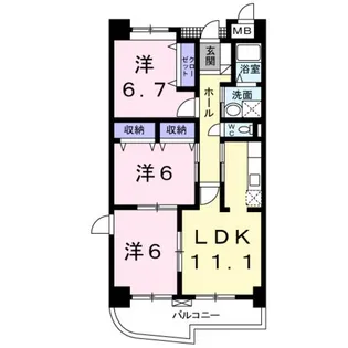 ジュンサンライト【5階】の間取り