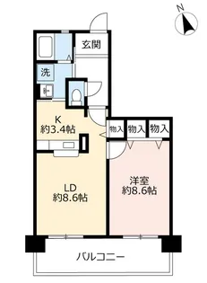URアーベイン東三国【1階】の間取り