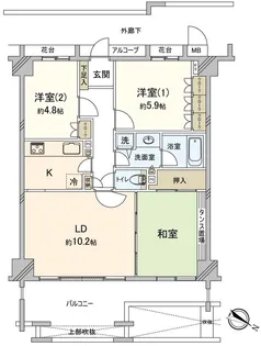 パティオス2番街【5階】の間取り