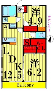 メゾンドメルセデス【2階】の間取り