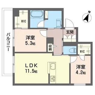 キポス メリッサ【2階】の間取り