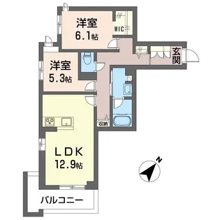 アリエス茅ヶ崎【4階】の間取り