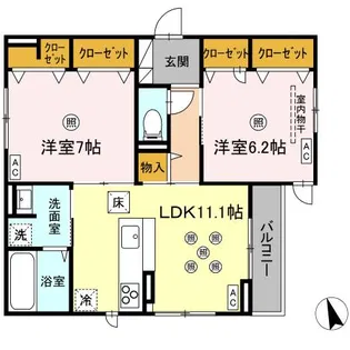 Luxe Gracia 成田町【1階】の間取り