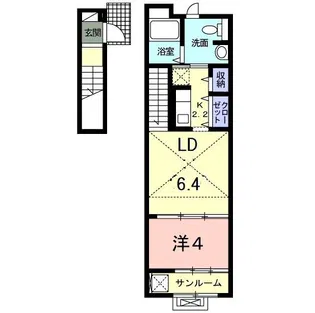 ポルト・ボヌール【2階】の間取り