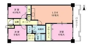 グランドパレス学園前【1階】の間取り