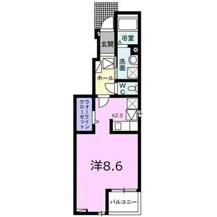 グリーン・パレス岡宮II【1階】の間取り