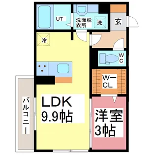 パルフェ(PARFAIT)森田【3階】の間取り