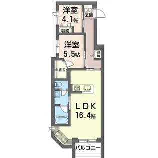 レスペディーザ公津の杜【2階】の間取り