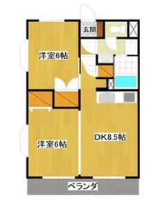 レジデンス三和【1階】の間取り