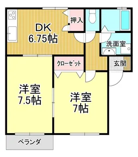 グランディールよしみ【1階】の間取り