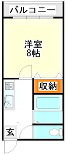 フラワーハイツC【1階】の間取り