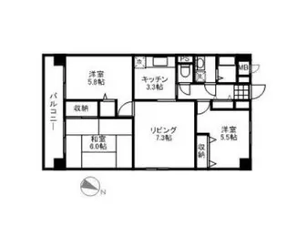 サニープレイス【4階】の間取り