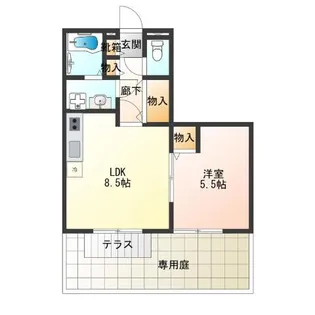 サンライズ岸里【1階】の間取り