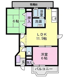 大阪府富田林市中野町2【アパート】の間取り