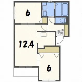 サンライズ2-4【2階】の間取り
