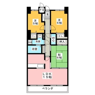 コスモス城山【3階】の間取り