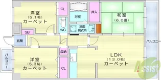 グローリィハイツNo2【6階】の間取り
