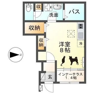ウエストウイングIV【1階】の間取り
