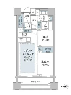 パークコート南麻布【13階】の間取り