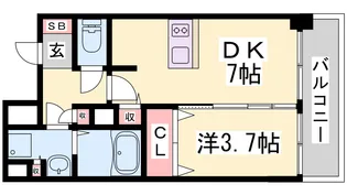 プレサンスジェネ新神戸ステーションフロント【10階】の間取り