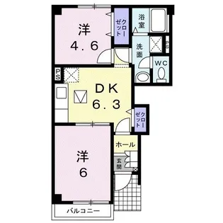 エレガンテ・パルコI【1階】の間取り